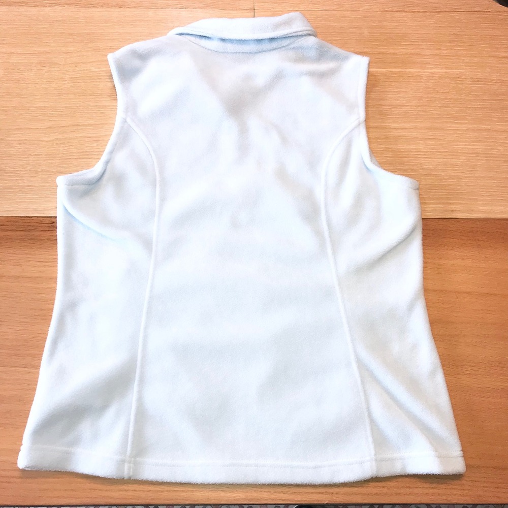 Columbia Benton Spring Fleece Vest Womens L Light Blue Full Zip Layering Outdoor - Picture 2 of 13